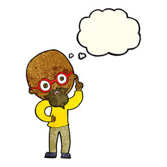 cartoon old man  with thought bubble