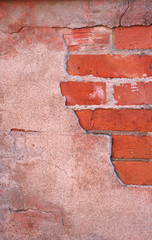Texture of old wall covered with gray stucco