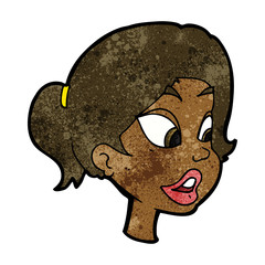 cartoon friendly woman