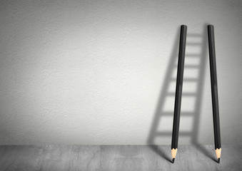 success creative concept, pencil Ladder