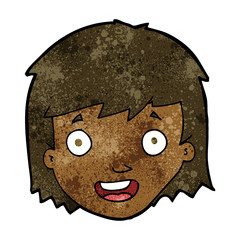 cartoon happy female face