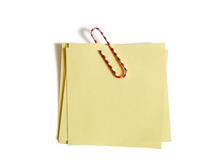 Color paper clip with yellow paper