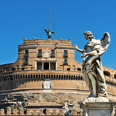 Obraz premium beautiful view with castle st. Angelo. Rome