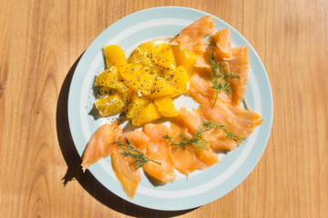 Salmon with orange salad