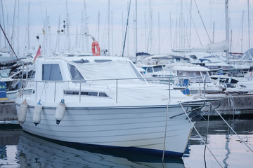 Fototapeta premium Boats in the bay of Bar, Montenegro