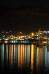 Fototapeta na wymiar Boats in the bay of Bar, Montenegro