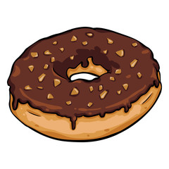 Vector Single Cartoon Doughnut