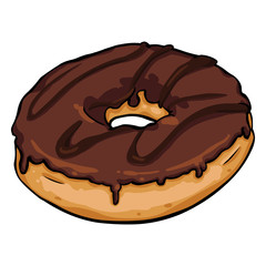 Vector Single Cartoon Doughnut