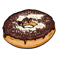Vector Single Cartoon Doughnut