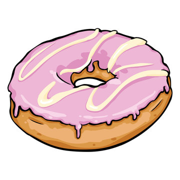 Vector Single Cartoon Doughnut