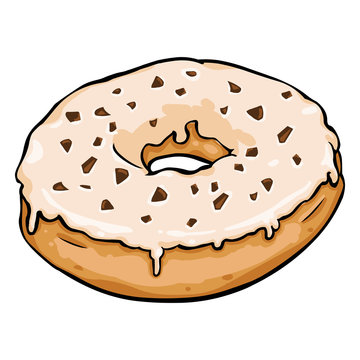 Vector Single Cartoon Doughnut