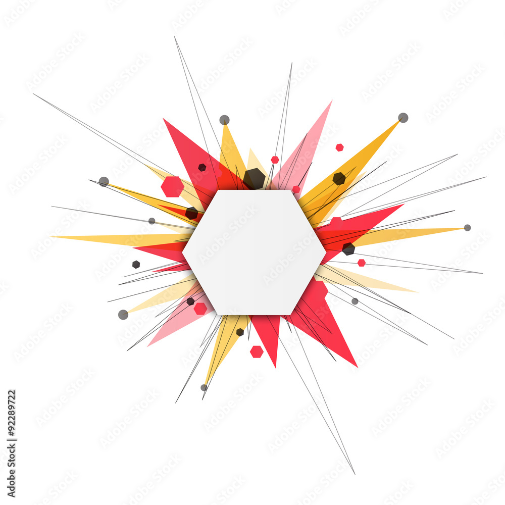 Poster abstract colorful explosion banner. vector illustration.