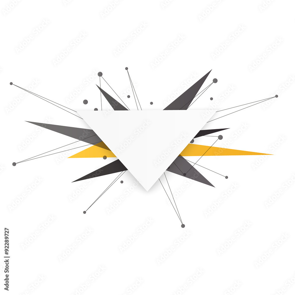 Aufkleber Abstract explosion banner. Lines and Dots Connection Concept. Triangle banner. Vector illustration.
