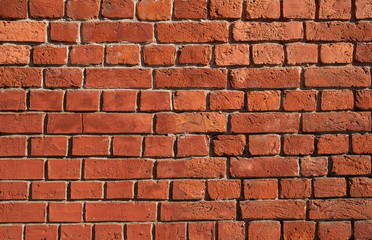 Texture of old red brick wall