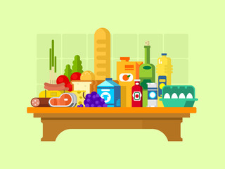 Food set on the table