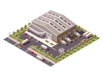 Vector isometric warehouse