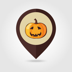 Halloween pumpkins mapping pin icon