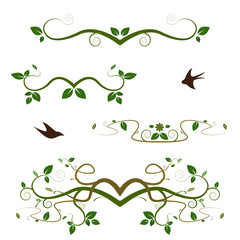 Different ornamental green swirls