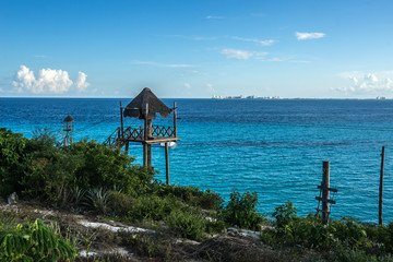 Beautiful nature of island Isla Mujeres. Caribbean Sea, Mexico.