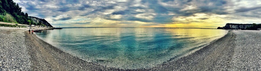 Sistiana Beach - Trieste Italy at sunset