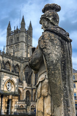 statue of roman soldier in Bath, England