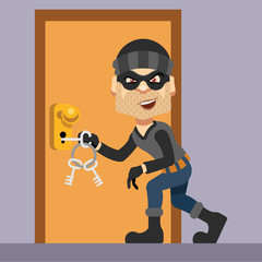 Thief vector flat illustration