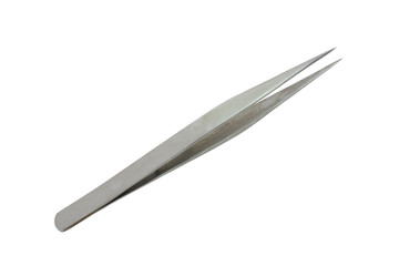 Medical tongs on isolated white background
