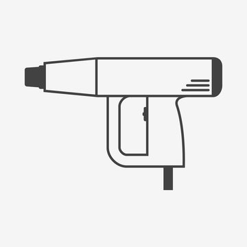 Heat Gun Or Industrial Dryer Monochrome Icon