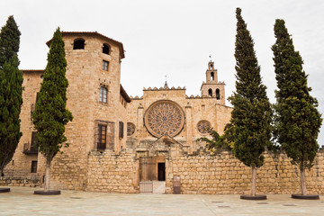 Benedictine monastery in Sant Cugat, Spain - 92296384
