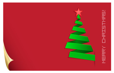 christmas tree red greeting card