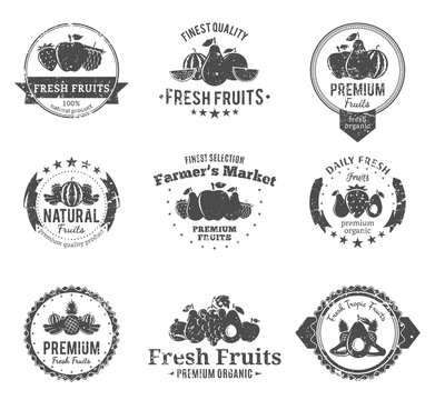 Fruits Logos, Labels and Design Elements