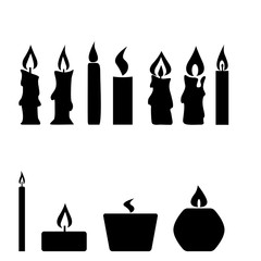 Set of candles isolated on white background, vector