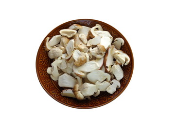 cut up mushrooms