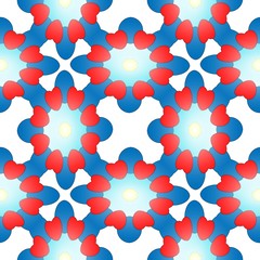 Round symmetrical pattern in pink colors. Mandala. Kaleidoscopic design.