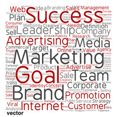 Vector conceptual business leadership word cloud