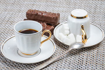 Coffee and chocolate waffles