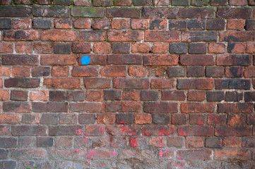 Texture of old red brick wall