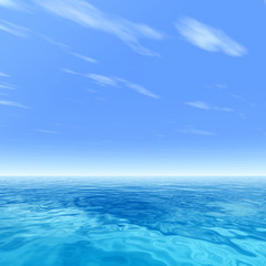 Obraz premium Conceptual blue sea or ocean water with sky