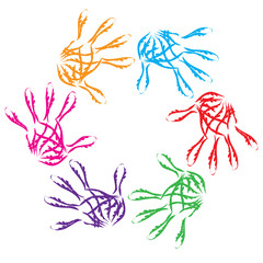 Conceptual child hand circle