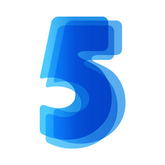 VECTOR NUMBER ICON 5 (blue)
