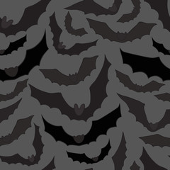 Seamless background with bats. Vector illustration.