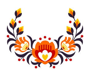 Polish folk flowers papercut