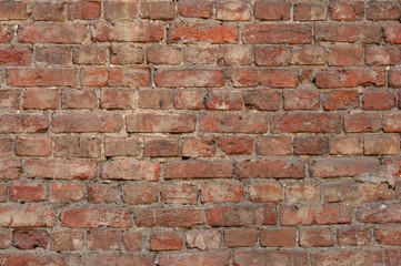 Texture of old red brick wall