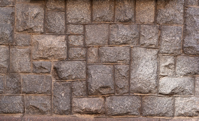 Texture of wall of polished pink granite