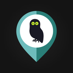 Halloween owl mapping pin icon