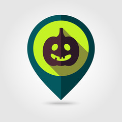 Halloween pumpkins mapping pin icon