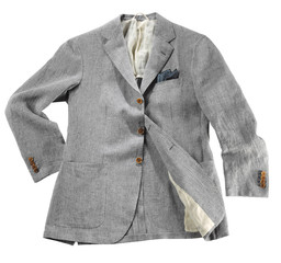 Artistically folded light grey jacket for spring