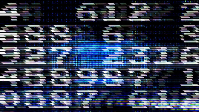 Data Storm 0529: Streaming digital data abstraction with numbers and video noise (Loop).