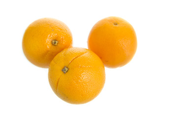 Juicy fresh orange isolated on white background