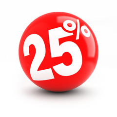 25% discount red ball